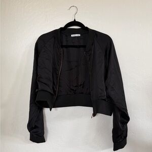 Zara Women's Black Bomber Jacket Size M